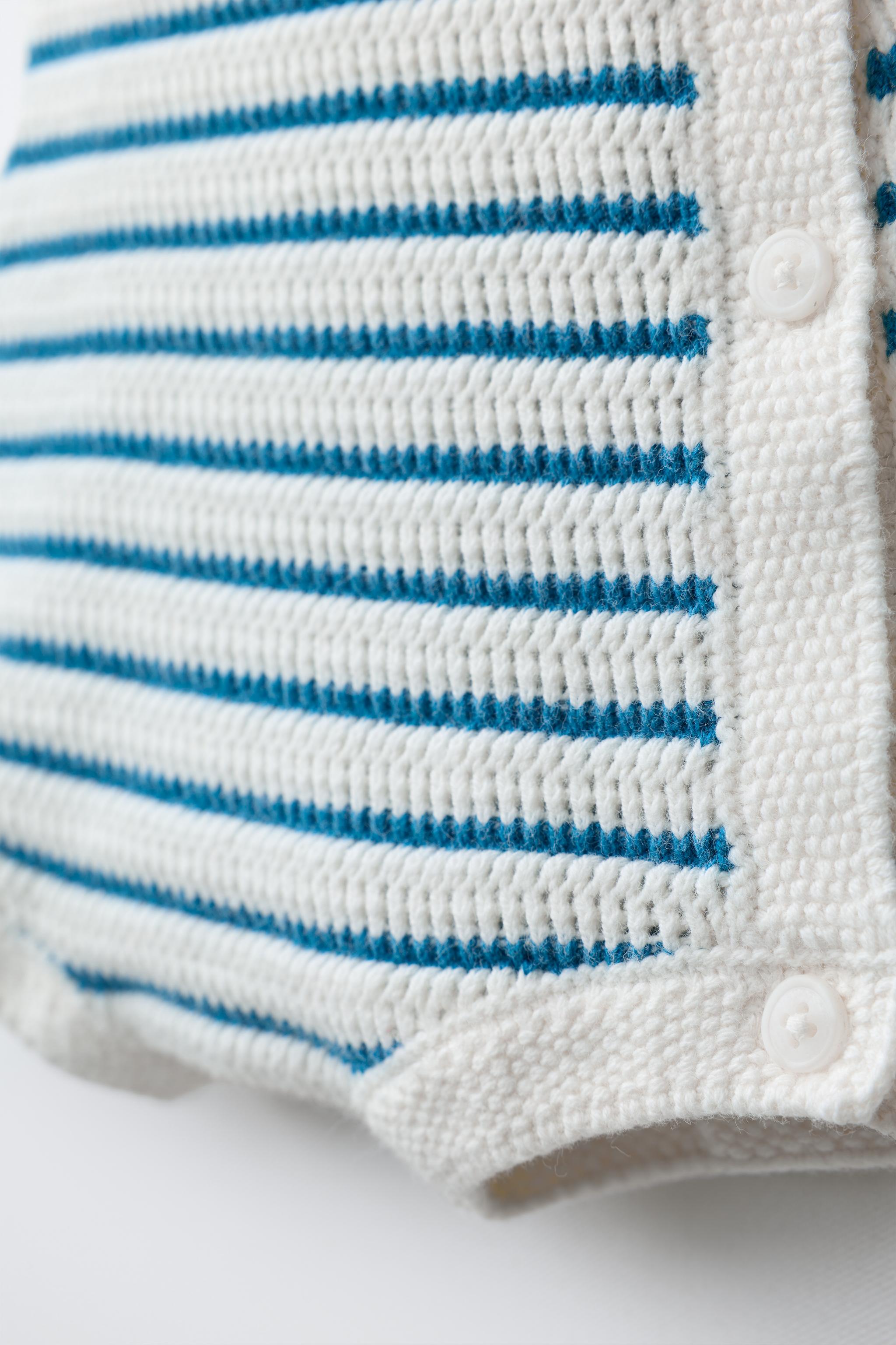 STRIPED KNIT OVERALL SHORTS
